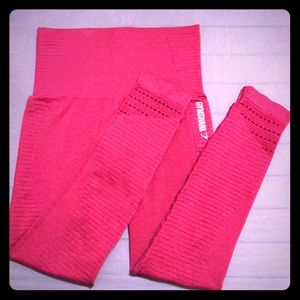 Red seamless gymshark leggings